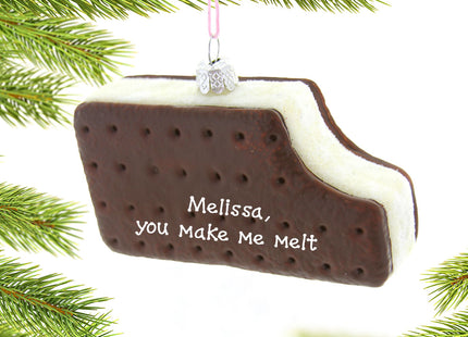 custom personalized ice cream sandwich ornament – Christmas ornament, holiday tree decoration or gift