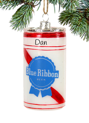 Blue Ribbon Beer Can Personalized Ornament by CODY FOSTER Ornament