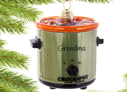 holiday personalized vintage crockpot christmas ornament – Christmas ornament, holiday tree decoration or gift