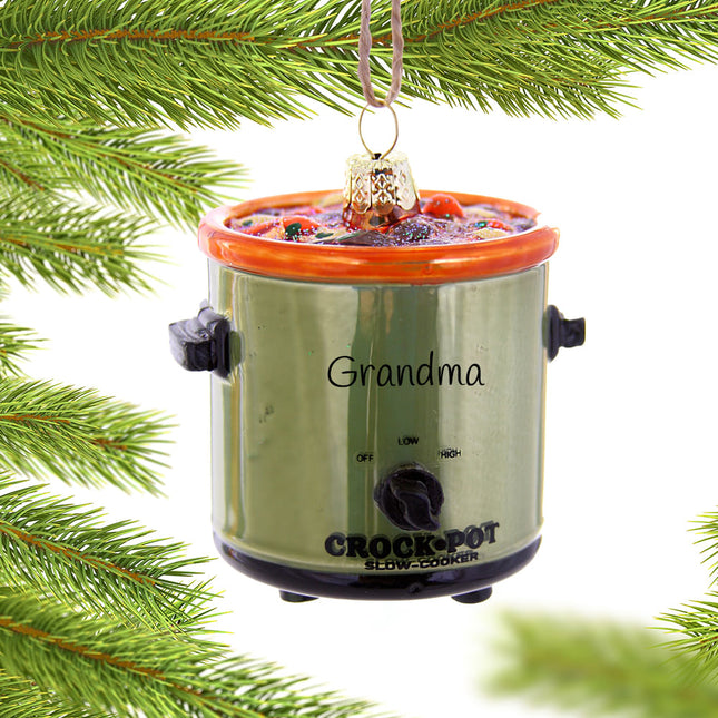 holiday personalized vintage crockpot christmas ornament – Christmas ornament, holiday tree decoration or gift