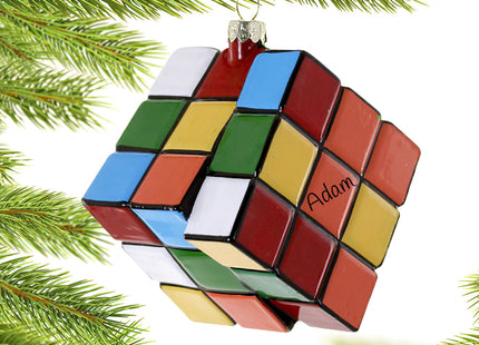 holiday personalized rubiks cube christmas ornament – Christmas ornament, holiday tree decoration or gift