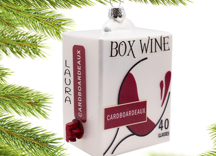 keepsake personalized boxed wine christmas ornament – Christmas ornament, holiday tree decoration or gift