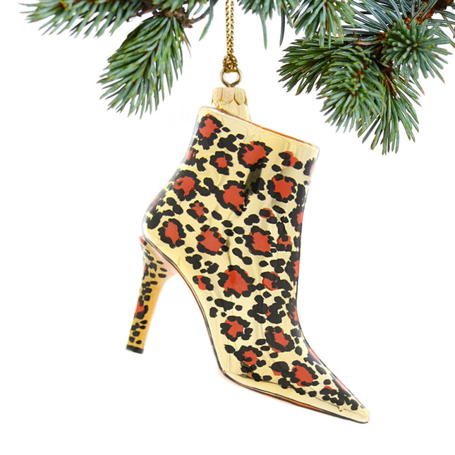 custom personalized stiletto boot leopard christmas ornament – Christmas ornament, holiday tree decoration or gift