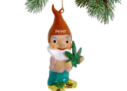 holiday personalized gnome with cannabis christmas ornament – Christmas ornament, holiday tree decoration or gift