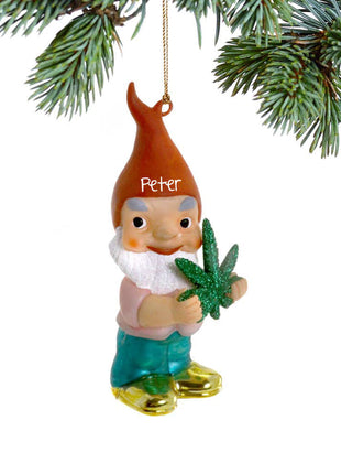 Gnome With Cannabis Personalized Ornament by CODY FOSTER Ornament
