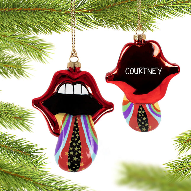 decorative personalized galactic tongue christmas ornament – Christmas ornament, holiday tree decoration or gift
