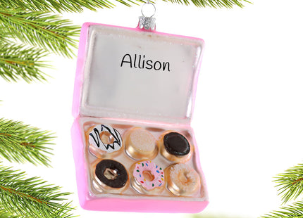 custom personalized box of donuts christmas ornament – Christmas ornament, holiday tree decoration or gift