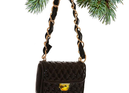 keepsake black quilted purse christmas ornament – Christmas ornament, holiday tree decoration or gift