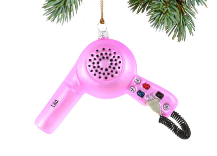 engraved personalized hair dryer christmas ornament – Christmas ornament, holiday tree decoration or gift