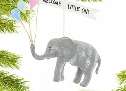 engraved party elephant with balloons christmas ornament – Christmas ornament, holiday tree decoration or gift