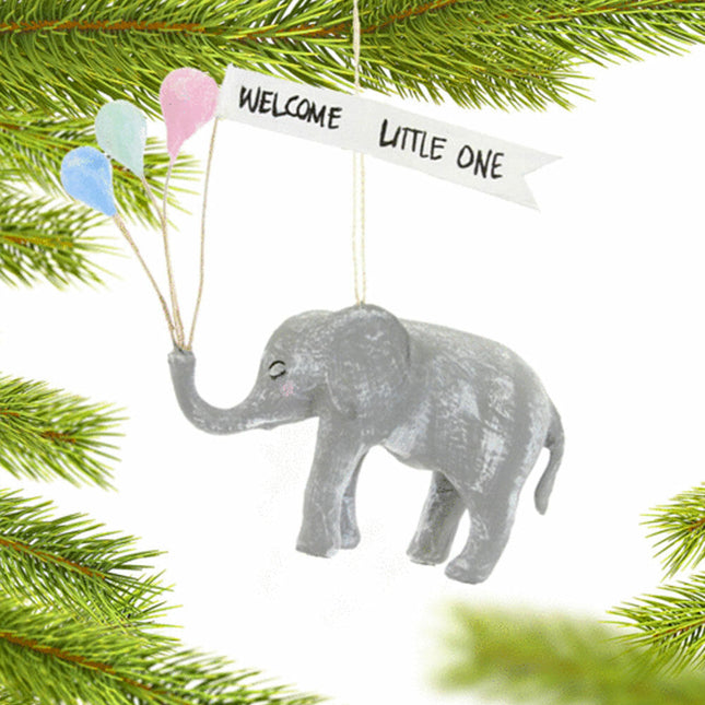 engraved party elephant with balloons christmas ornament – Christmas ornament, holiday tree decoration or gift