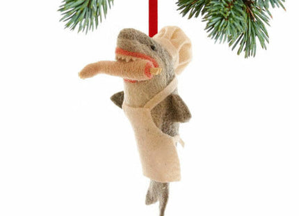 holiday felt bon appetit shark christmas ornament – Christmas ornament, holiday tree decoration or gift
