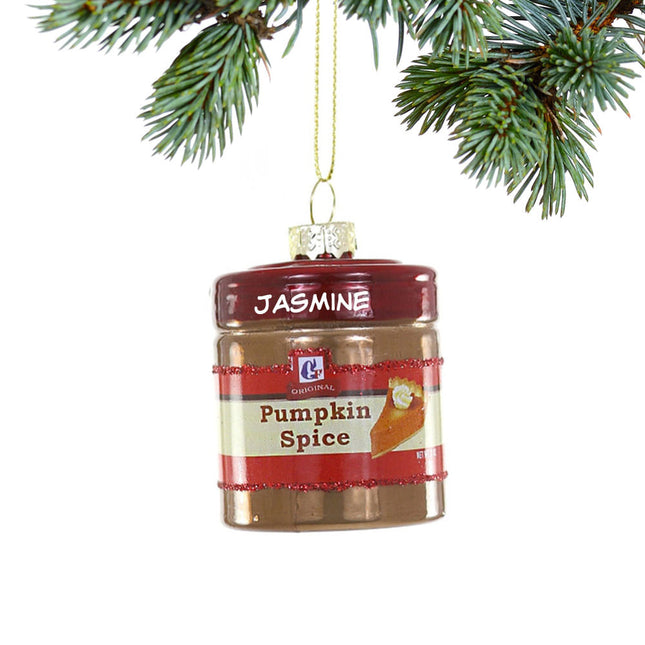custom personalized pumpkin spice christmas ornament – Christmas ornament, holiday tree decoration or gift