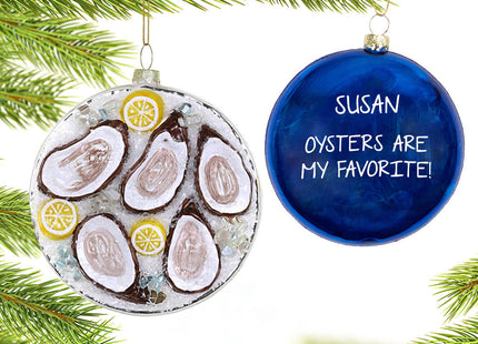 custom personalized oysters christmas ornament – Christmas ornament, holiday tree decoration or gift