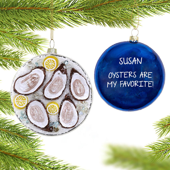 custom personalized oysters christmas ornament – Christmas ornament, holiday tree decoration or gift