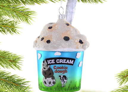 custom personalized chocolate chip cookie dough ice cream christmas ornament – Christmas ornament, holiday tree decoration or
