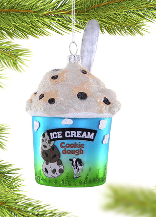 Chocolate Chip Cookie Dough Ice Cream Ornament  by CODY FOSTER Ornament