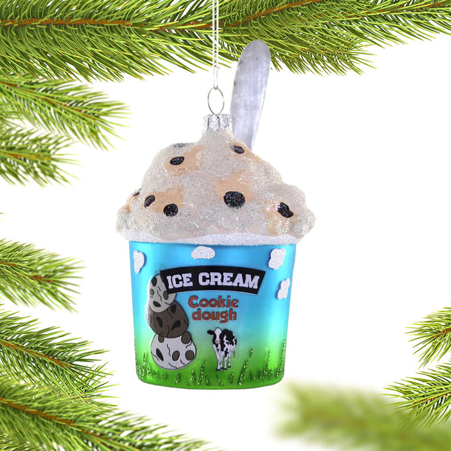 custom personalized chocolate chip cookie dough ice cream christmas ornament – Christmas ornament, holiday tree decoration or