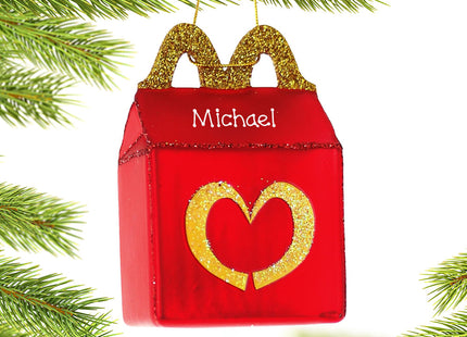 engraved personalized happy meal christmas ornament – Christmas ornament, holiday tree decoration or gift