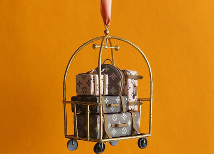 personalized luxury hotel luggage christmas ornament – Christmas ornament, holiday tree decoration or gift