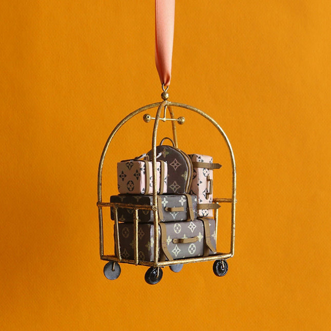 personalized luxury hotel luggage christmas ornament – Christmas ornament, holiday tree decoration or gift