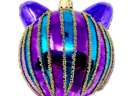 Amethyst Cheshire Cat Glass Ornament