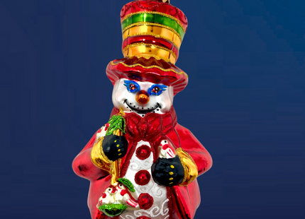 Cinnamon Spice Snowman Glass Ornament