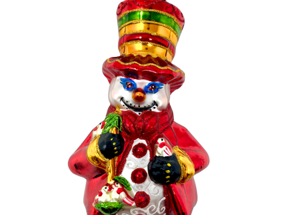 Cinnamon Spice Snowman Glass Ornament