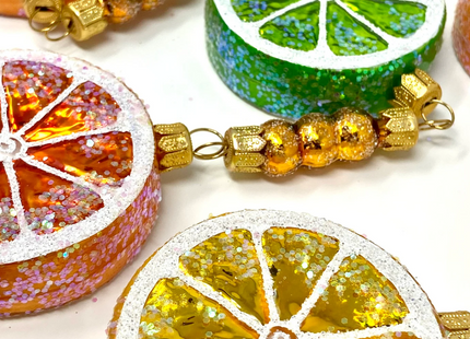 Citrus Fruit Slices Glass Tree Garland