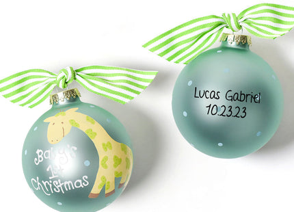 holiday personalized baby's first christmas blue giraffe christmas ornament – Christmas ornament, holiday tree decoration or 