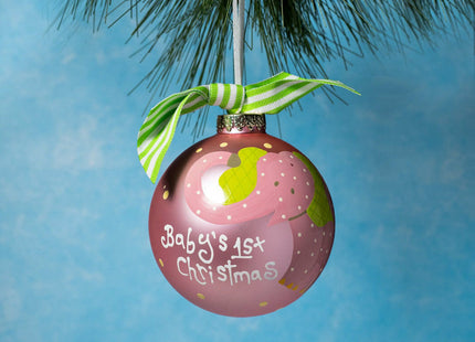 decorative personalized baby's first christmas pink elephant christmas ornament – Christmas ornament, holiday tree decoration