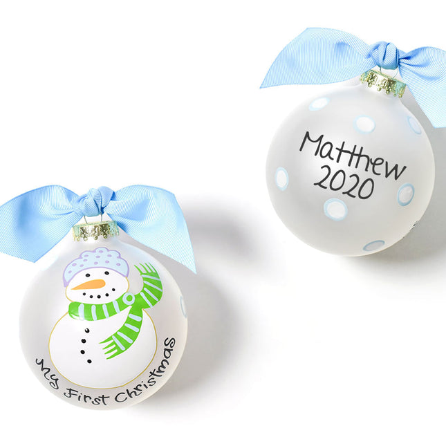 decorative personalized my first christmas snowman boy christmas ornament – Christmas ornament, holiday tree decoration or gi