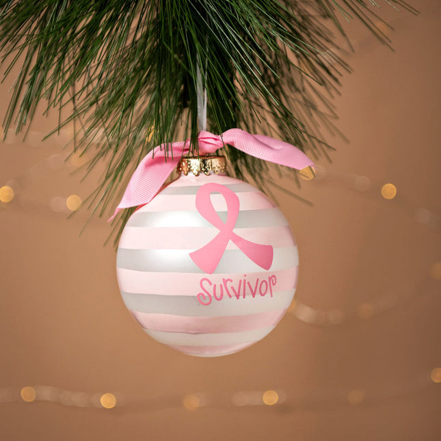 holiday personalized breast cancer survivor christmas ornament – Christmas ornament, holiday tree decoration or gift