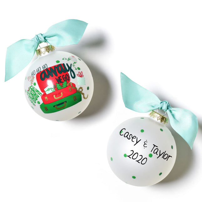 engraved personalized away we go christmas ornament – Christmas ornament, holiday tree decoration or gift