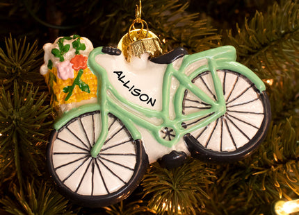 custom personalized bicycle christmas ornament – Christmas ornament, holiday tree decoration or gift