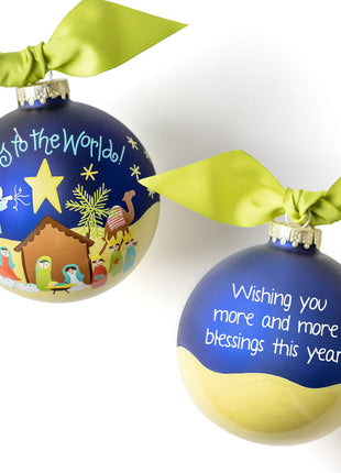 Joy to the World Nativity Personalized Ornament by COTON COLORS Ornament