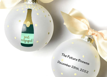personalized personalized engagement champagne pop christmas ornament – Christmas ornament, holiday tree decoration or gift