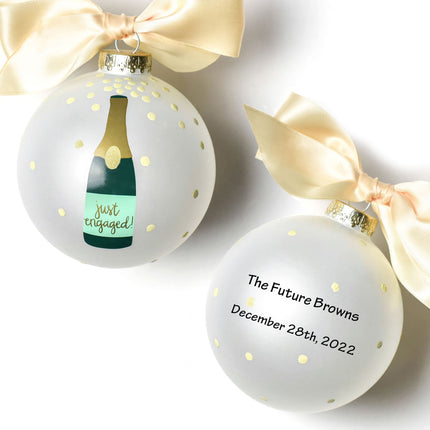 personalized personalized engagement champagne pop christmas ornament – Christmas ornament, holiday tree decoration or gift