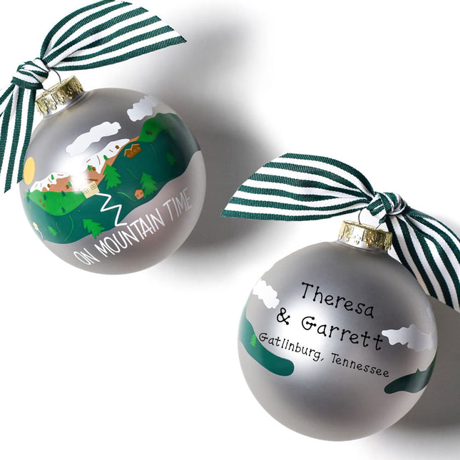 holiday personalized mountain time christmas ornament – Christmas ornament, holiday tree decoration or gift
