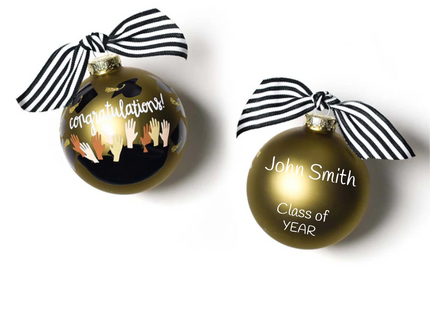 Personalized Congratulations graduation glass ball ornament with graduate name class and year