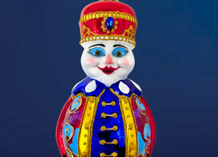 Colonel Snowman Glass Ornament