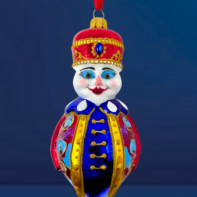 Colonel Snowman Glass Ornament