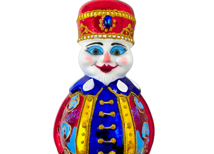 Colonel Snowman Glass Ornament