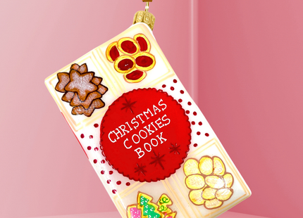Christmas Cookie Book Glass Ornament