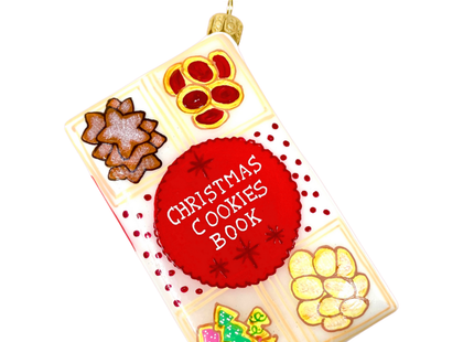 Christmas Cookie Book Glass Ornament
