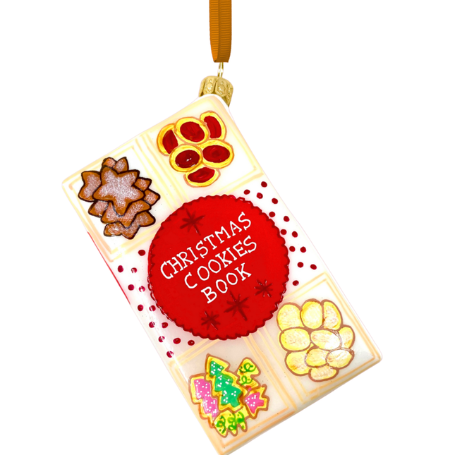 Christmas Cookie Book Glass Ornament