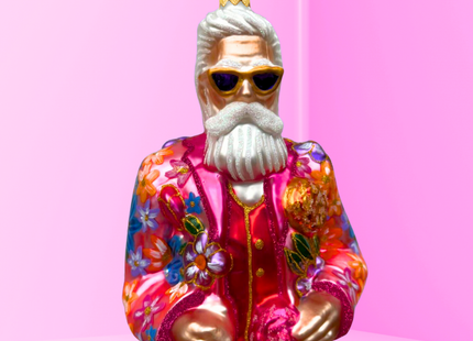 Cool-El Santa Polish Glass Ornament (Pink)