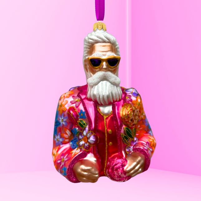Cool-El Santa Polish Glass Ornament (Pink)