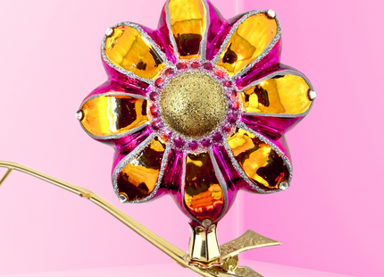 Cosmos Boho Charm Clip-On Polish Glass Ornament