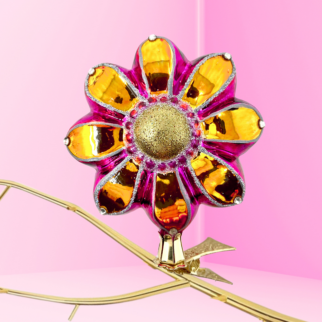 Cosmos Boho Charm Clip-On Polish Glass Ornament